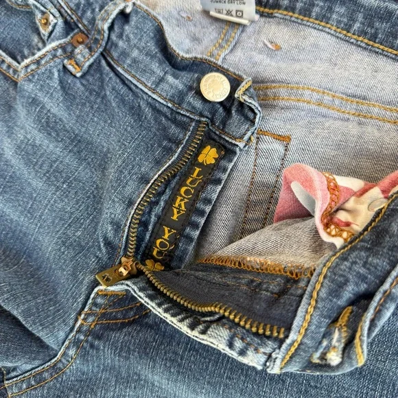 Woman’s Vintage Lucky Brand🍀 Denim Dungarees Size 10/30 - Picture 6 of 10